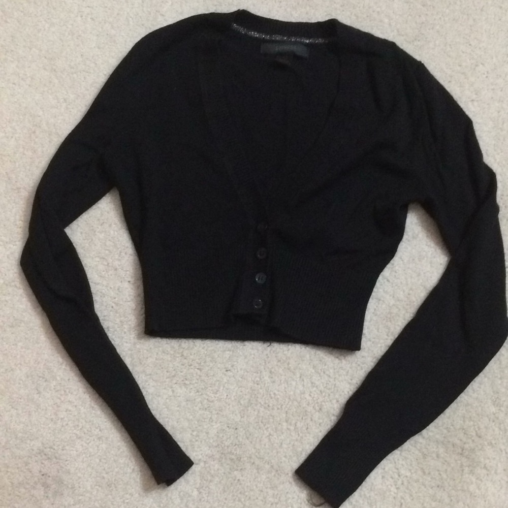Express Black cropped long sleeve cardigan